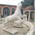 White stone fountain large European horse-drawn car fountain water raft Western character
